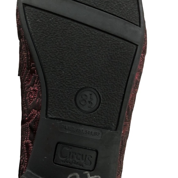 Circus by Sam Edelman Paulie Flats Shoes Slip on Mules Maroon Jacquard Size 8.5 - Picture 10 of 13